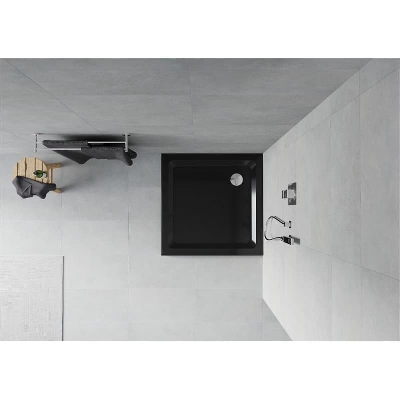 MEXEN - Flat sprchová vanička štvorcová slim 70 x 70, čierna 40707070 3