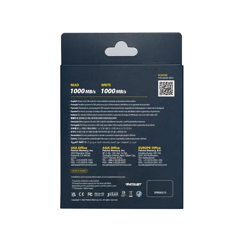 Patriot TRANSPORTER Lite/512GB/SSD/Externý/Čierna/3R 5