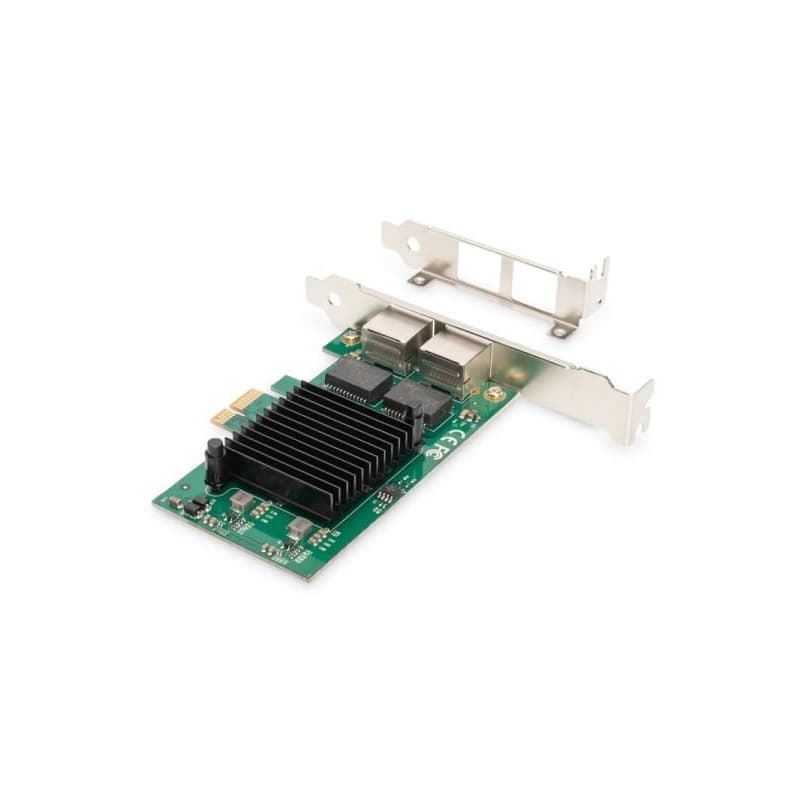 Digitus Karta Gigabit Ethernet PCI Express, dvojportový 32-bitový držiak s nízkym profilom, čipová sada Intel
