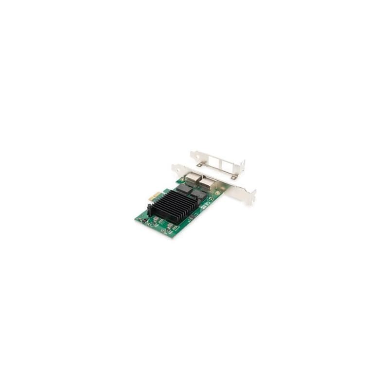 Digitus Karta Gigabit Ethernet PCI Express, dvojportový 32-bitový držiak s nízkym profilom, čipová sada Intel 5