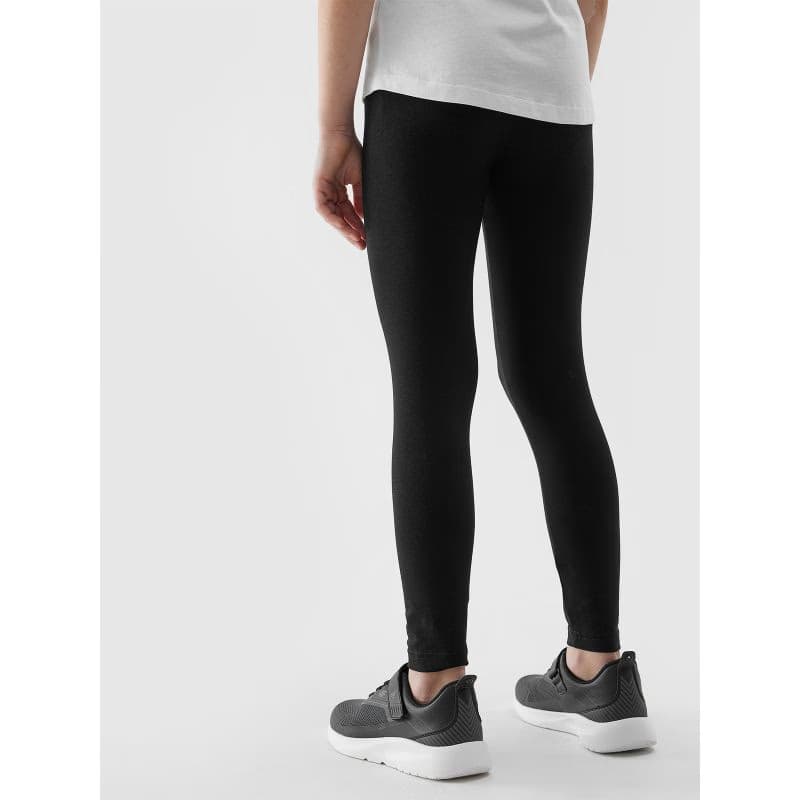 Dievčenské legíny 4F JUNIOR TIGHTS-JWSS24TTIGF130-20S-DEEP BLACK 4