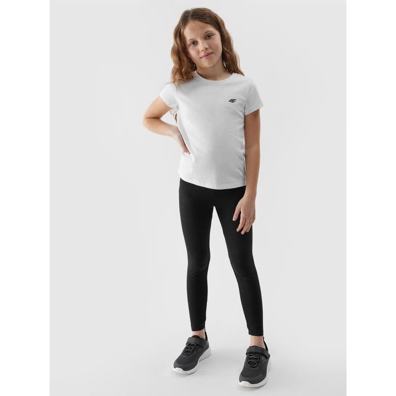 Dievčenské legíny 4F JUNIOR TIGHTS-JWSS24TTIGF130-20S-DEEP BLACK 5