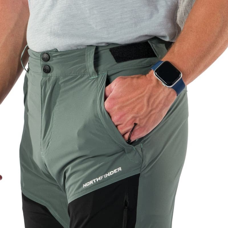Pánske turistické nohavice NORTHFINDER SILVESTRE-680greengreyblack 5