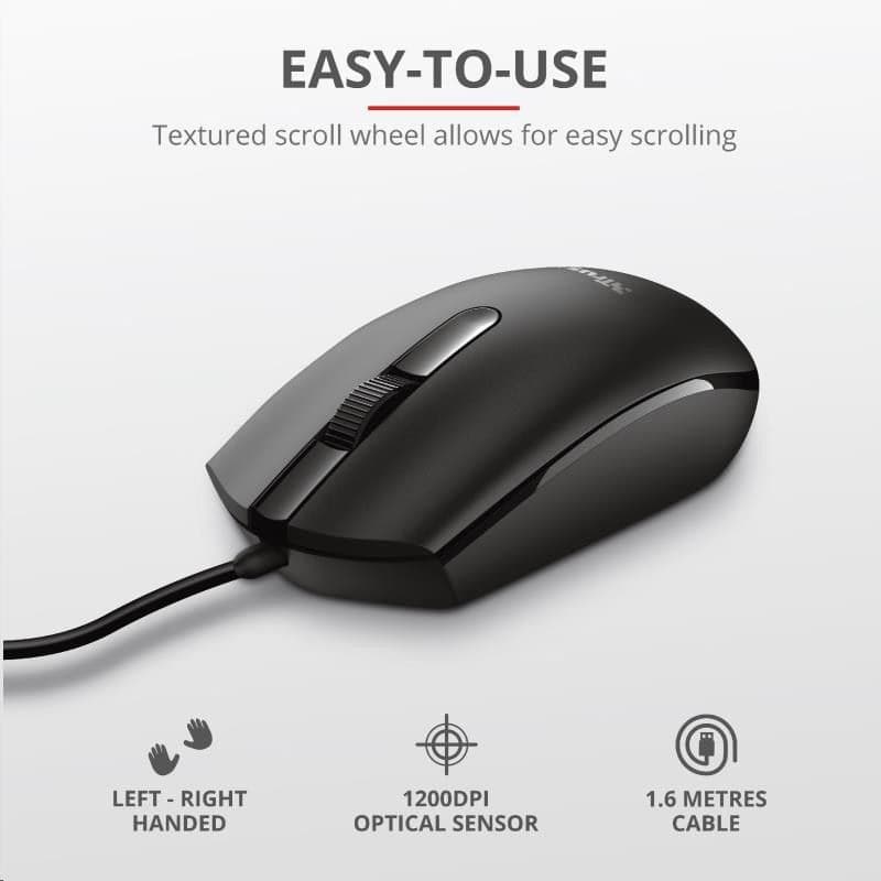 TRUST Myš Optical BASI WIRED, USB 1