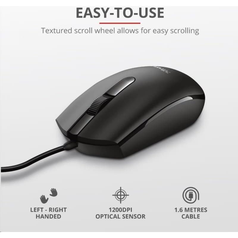TRUST Myš Optical BASI WIRED, USB 6