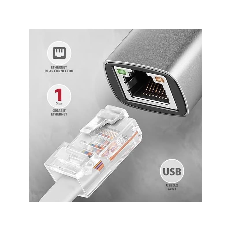AXAGON ADE-TXCA, USB-C + USB-A 3.2 Gen 1 - Gigabit Ethernet sieťová karta, Asix AX88179, auto inštal 2