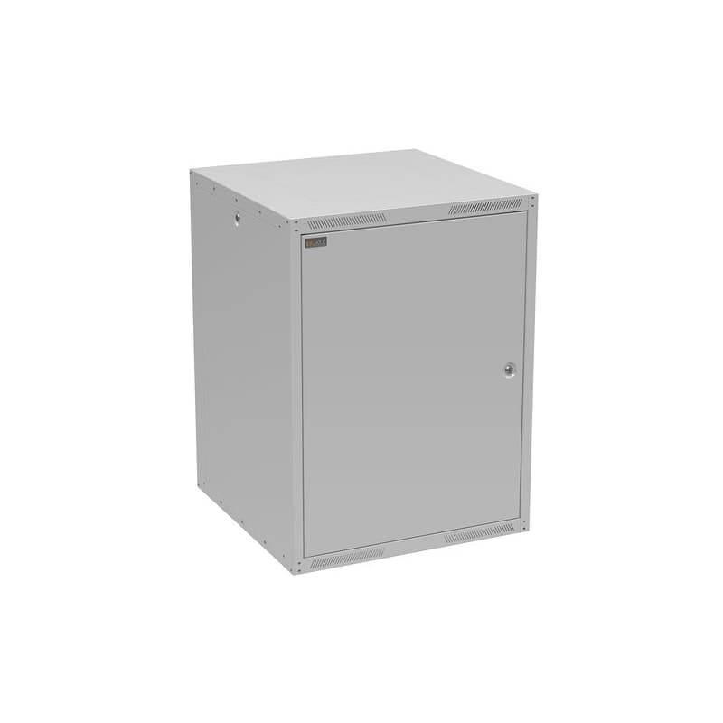 Nástenná rozvodná skriňa GrandN DUO 16U 600 mm, plechové dvierka, RAL 7035, GrandND-16U-66