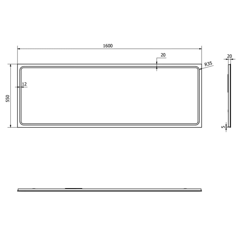 SAPHO - GEMINI zrkadlo s LED osvetlením 160x55cm GM160 4