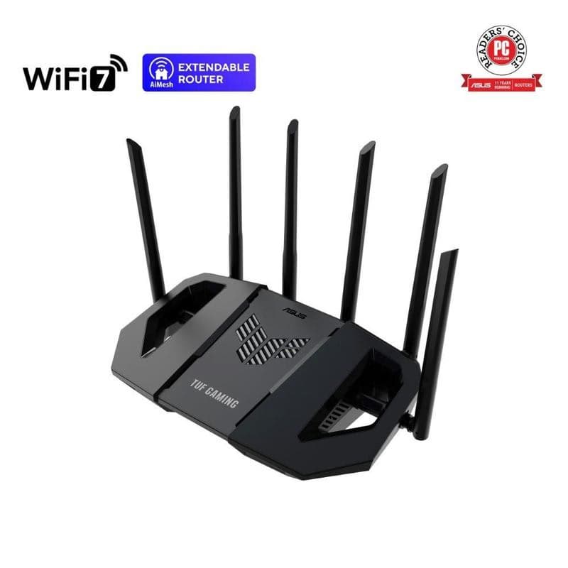 ASUS TUF-BE6500 (BE6500) WiFi 7 Extendable Gaming Router, 4x 2.5G, AiMesh 1