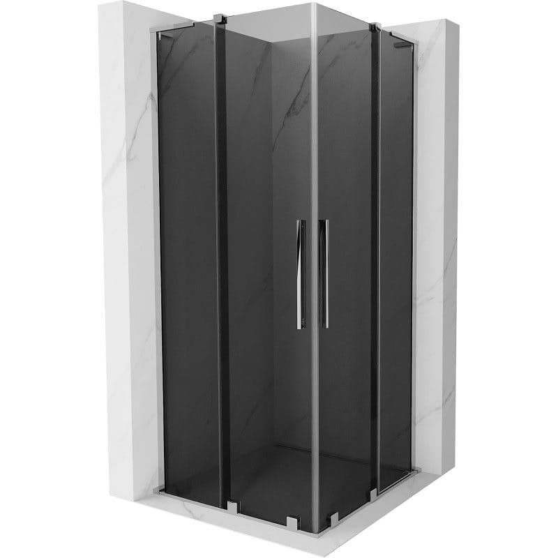 MEXEN/S - Velar L Duo sprchovací kút, posuvné dvere 90 x 90, grafit, chróm 871-090-090-02-43-01
