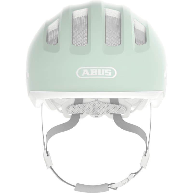 Juniorská cyklistická prilba ABUS Smiley 3.0 ACE LED pure mint 3
