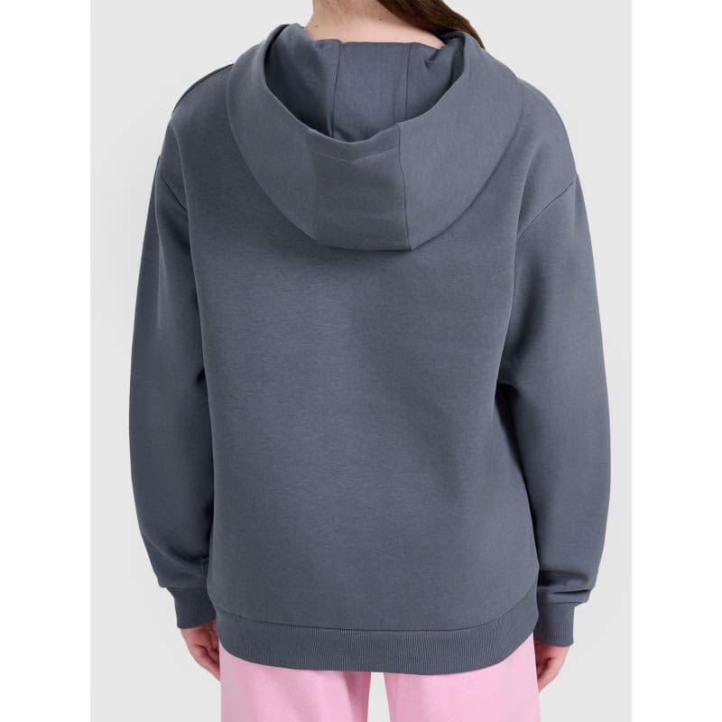 Dievčenská mikina s kapucňou 4F JUNIOR SWEATSHIRT F2270-22S-ANTHRACITE 3
