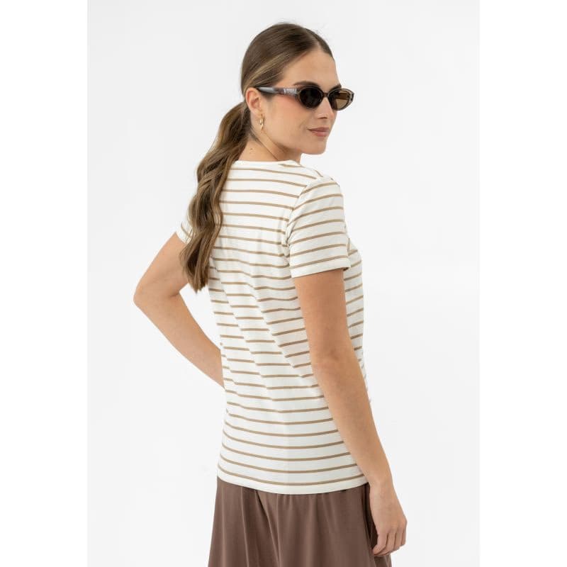 Dámske tričko s krátkym rukávom VOLCANO T-VIV -BEIGE 2