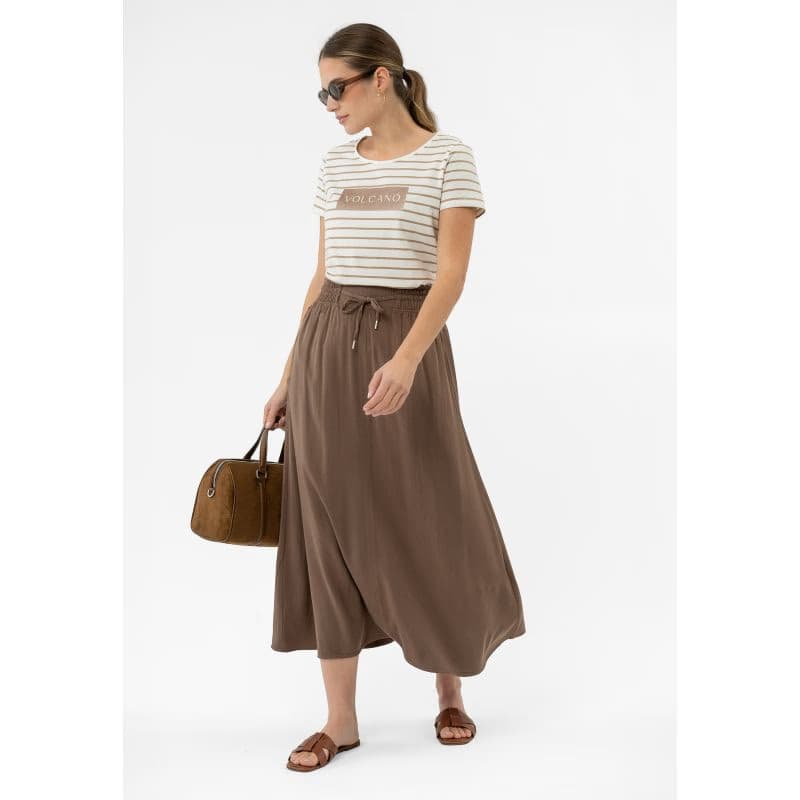 Dámske tričko s krátkym rukávom VOLCANO T-VIV -BEIGE 3