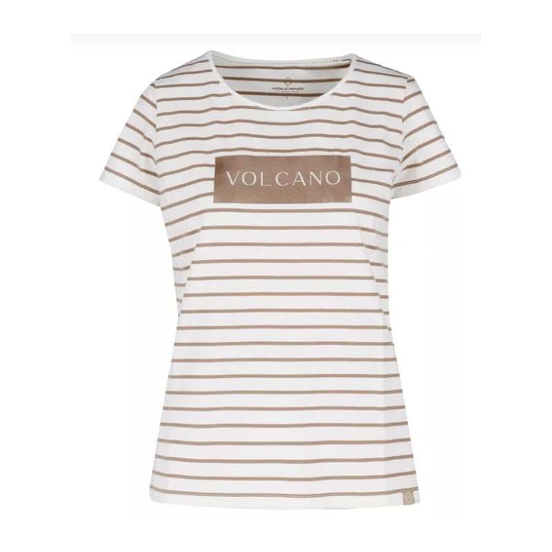 Dámske tričko s krátkym rukávom VOLCANO T-VIV -BEIGE 4