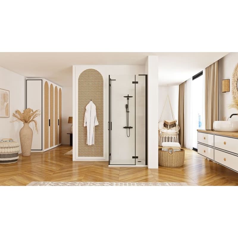 REA/S - Sprchová kabína Hugo Double Black 80x90 KPL-45232 4