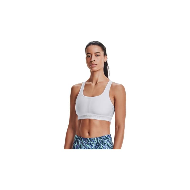 Dámska tréningová športová podprsenka UNDER ARMOUR Crossback Mid Bra-WHT 1
