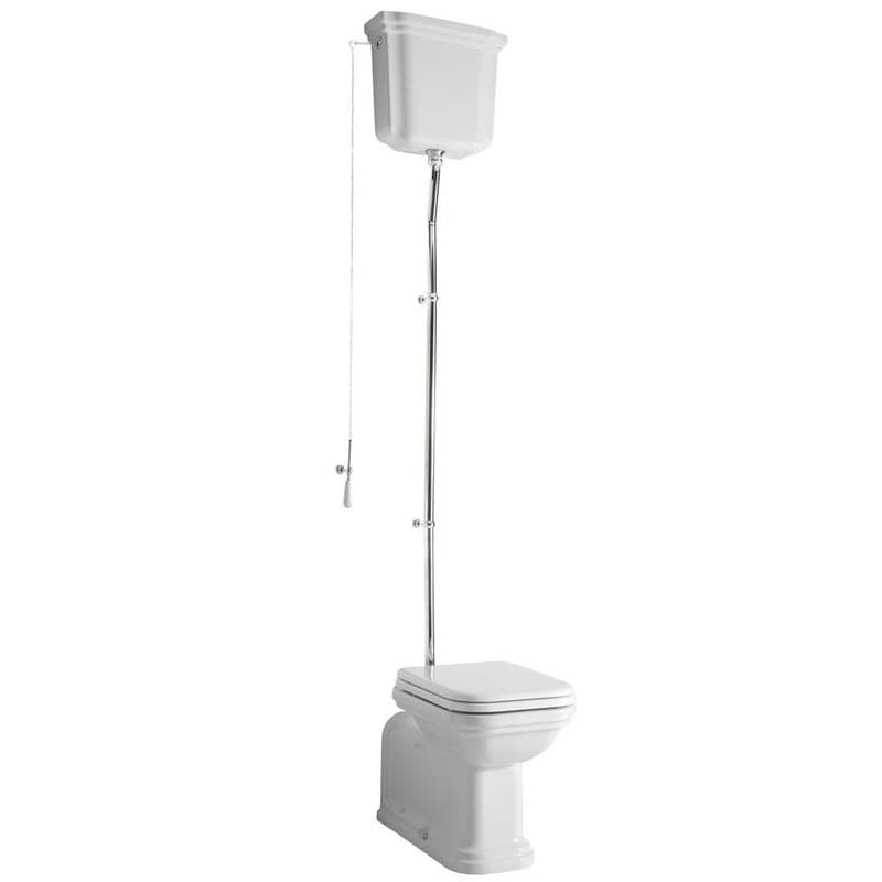 KERASAN - WALDORF WC misa s nádržkou, spodný/zadný odpad, biela-chróm WCSET19-WALDORF 1