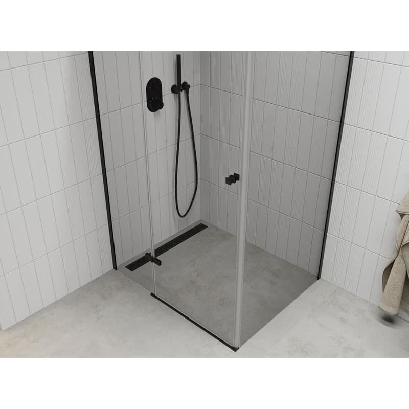 MEXEN/S - ROMA sprchovací kút 80x70, transparent, čierna 854-080-070-70-00 4