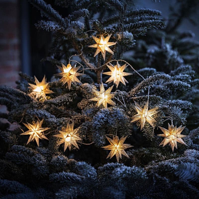 LED svetelná reťaz Hviezdy, strieborná