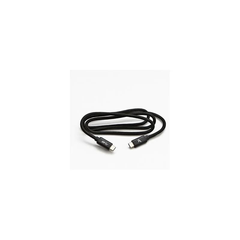 Logo USB kábel (3.2 gen 1), USB C samec - USB C samec, 1m, 5 Gb/s, 5V/3A, čierny, box, nylonové opletenie, hliníkový kryt konektora, 2