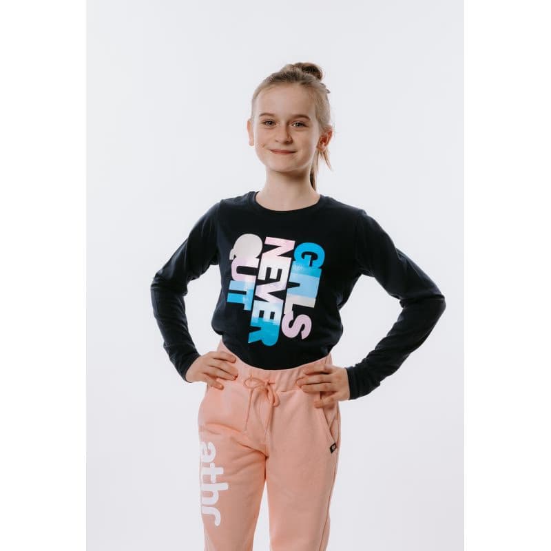 Dievčenské tričko s dlhým rukávom AUTHORITY KIDS T-NEVER navy 2