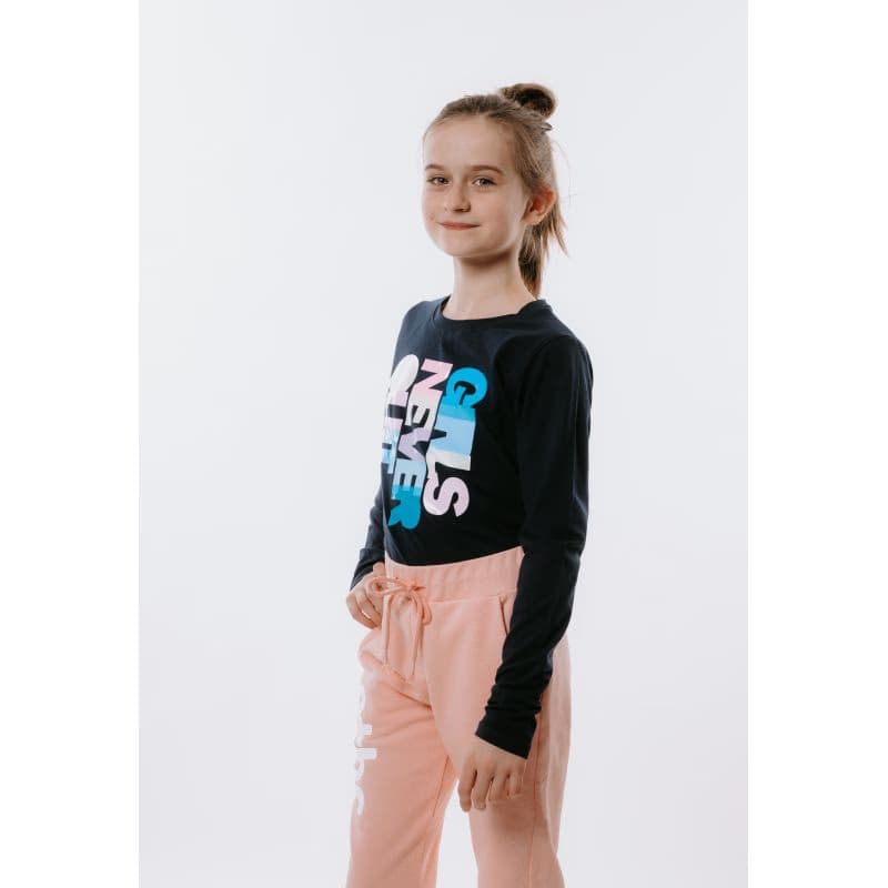 Dievčenské tričko s dlhým rukávom AUTHORITY KIDS T-NEVER navy 4