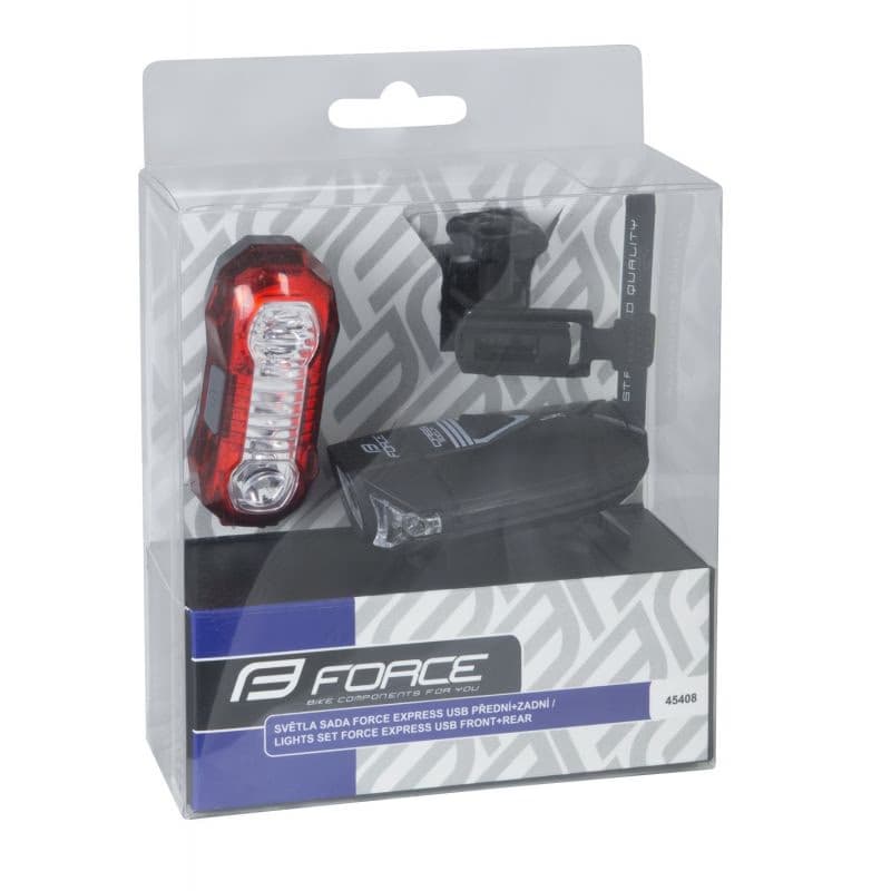 Svetlo na bicykel FORCE EXPRESS USB FRONT REAR 5
