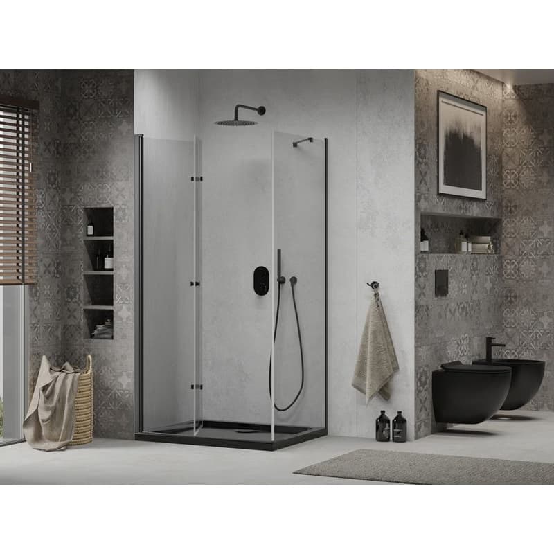 MEXEN/S - Lima sprchovací kút 90x120, transparent, čierna + čierna vanička so sifónom 856-090-120-70-00-4070B 3