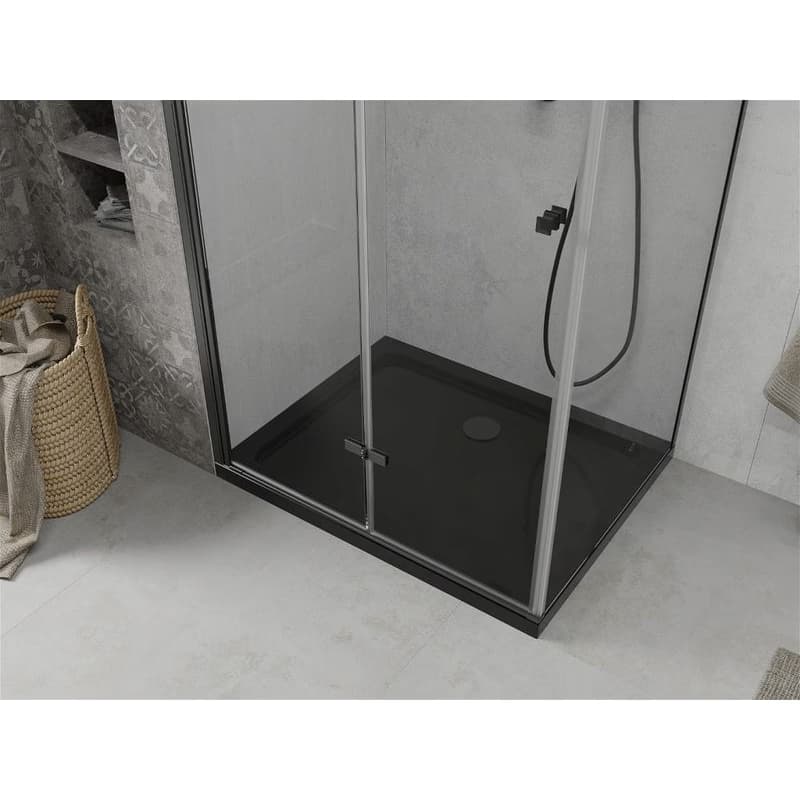 MEXEN/S - Lima sprchovací kút 90x120, transparent, čierna + čierna vanička so sifónom 856-090-120-70-00-4070B 5