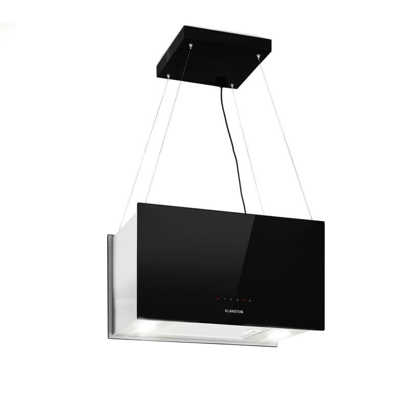 Klarstein Kronleuchter L, digestor, 60 cm, ostrovčekový, 590 m³/h, dotykové ovládanie, LED, čierny