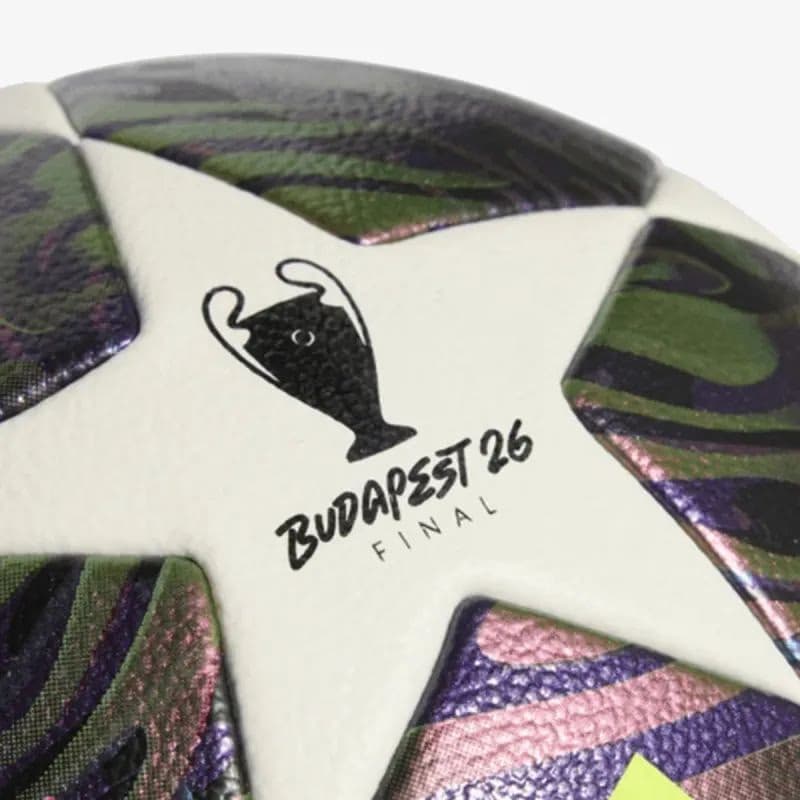 Futbalová lopta ADIDAS UCL COM F DPURPL WHITE SYELLO 5