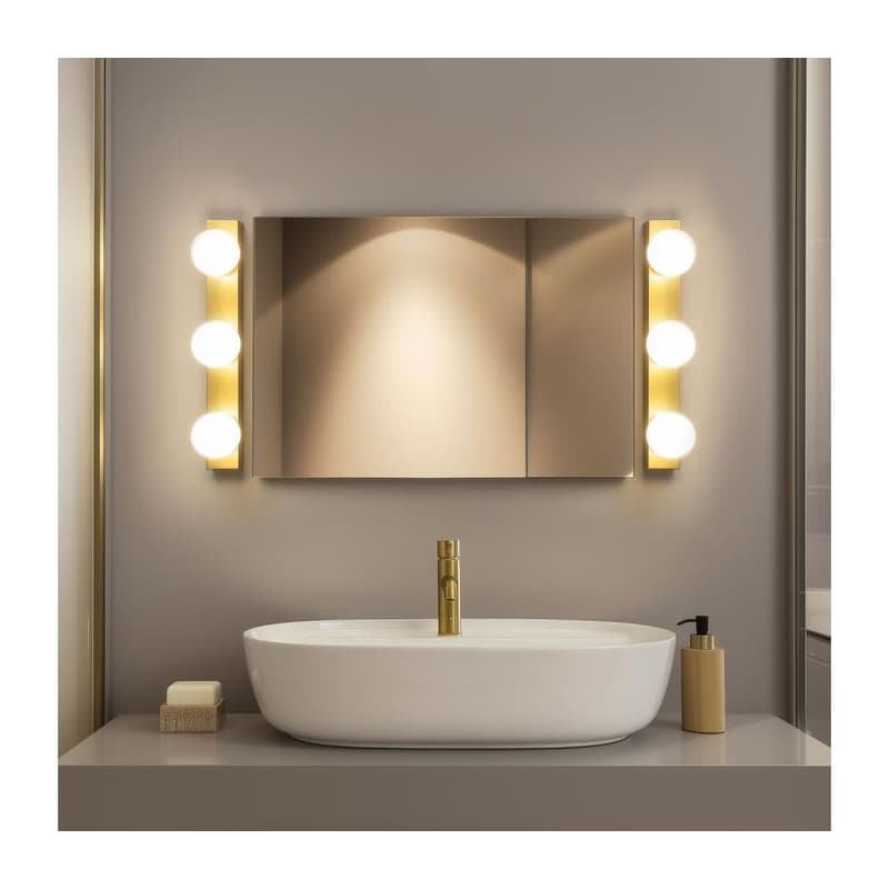 Brilagi - LED kúpeľňové osvetlenie zrkadla HOLLYWOOD 3xLED/3W/230V IP44 zlaté FG-M1-C22-3-GLD