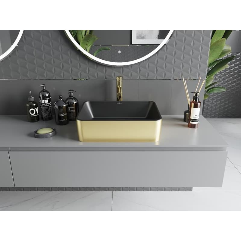 MEXEN - Catia umývadlo na dosku 48 x 37, čierna mat/zlatá 21314876 3