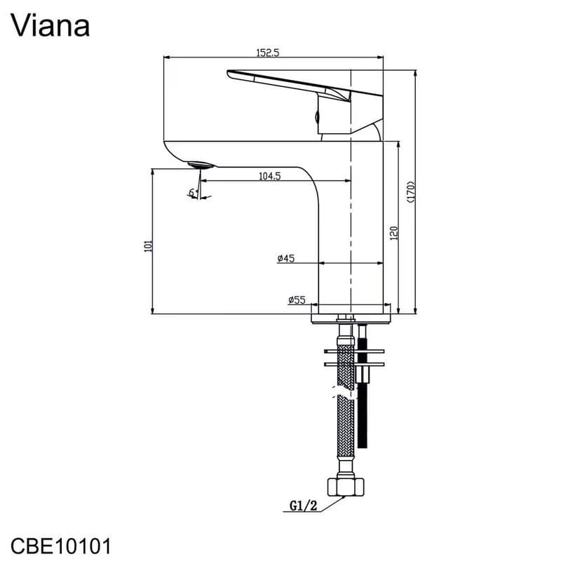 Mereo Umývadlová stojanková batéria, Viana, s clic-clac CH03VS, chróm CBE10104C 4