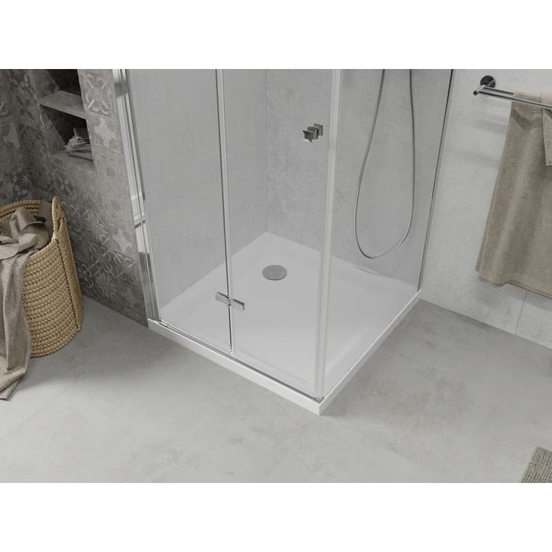 MEXEN/S - Sprchovací kút zalamovací Lima 80x80, sklo číre, chróm + vanička 856-080-080-00-00-4010 5