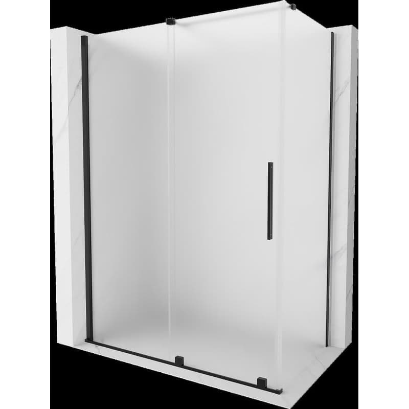 MEXEN/S - Velár sprchovací kút, posuvné dvere 150 x 80, dekor, čierna 871-150-080-31-70