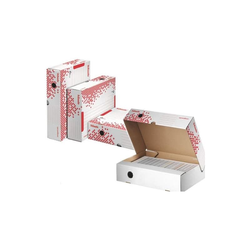 LEITZ Esselte Speedbox rýchlo-zložiteľná archivačná krabica 80 mm, biela-červená 1