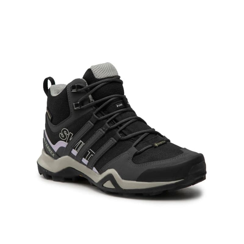 Dámska členková turistická obuv ADIDAS Terrex Swift R2 Mid GTX Ws core black solid grey purple tint 2