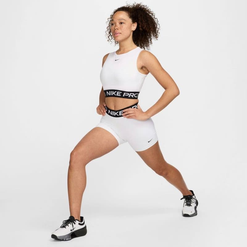 Dámske tréningové tričko s krátkym rukávom NIKE PRO DF 365 CROP TANK-100 WHITE BLACK 4