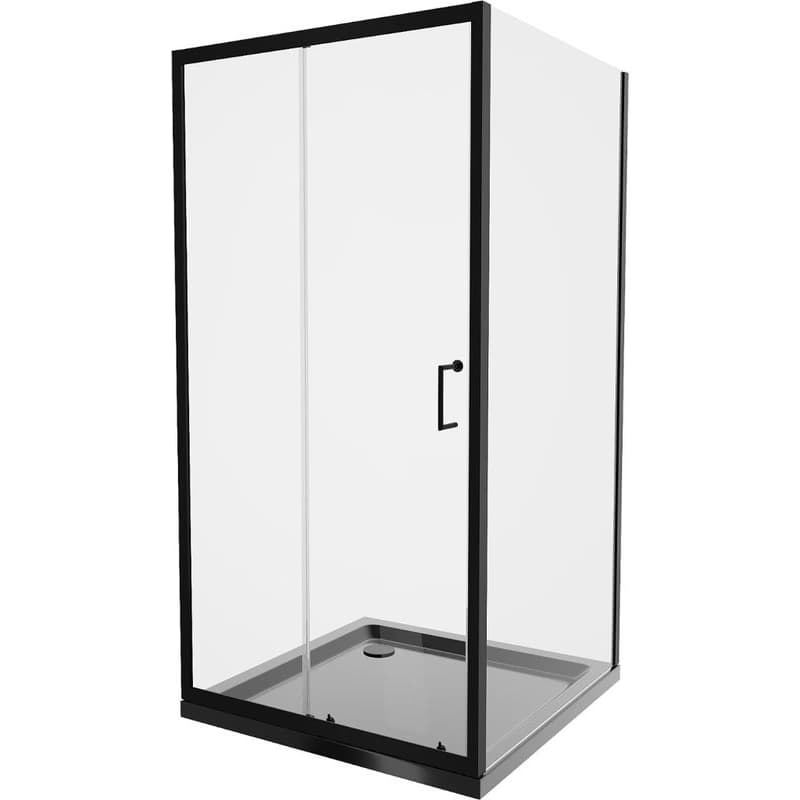 MEXEN/S - Apia Sprchovací kút 90x90, transparent, čierna + vanička so sifónom 840-090-090-70-00-4070B 1