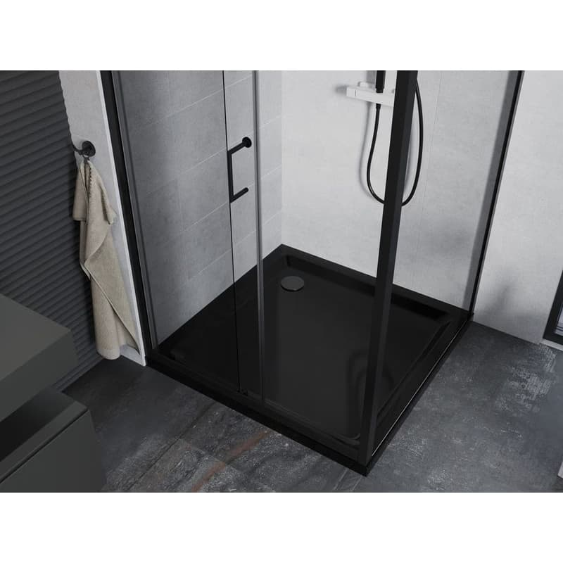 MEXEN/S - Apia Sprchovací kút 90x90, transparent, čierna + vanička so sifónom 840-090-090-70-00-4070B 5