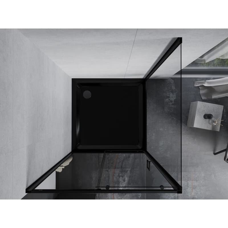 MEXEN/S - Apia Sprchovací kút 90x90, transparent, čierna + vanička so sifónom 840-090-090-70-00-4070B 6