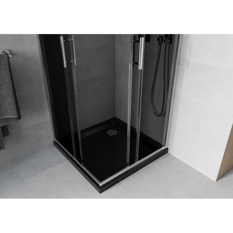MEXEN/S - Rio sprchovací kút 70x70, grafit, chróm + vanička so sifónom 860-070-070-01-40-4070 5