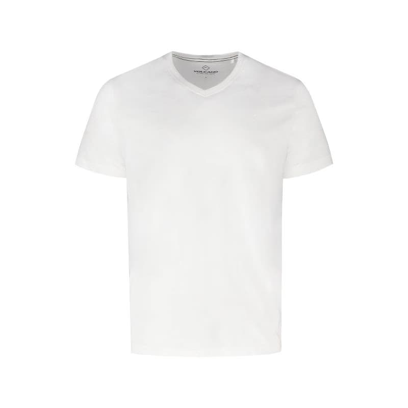 Pánske tričko s krátkym rukávom s v-výstrihom VOLCANO SLIT-100-WHITE 4