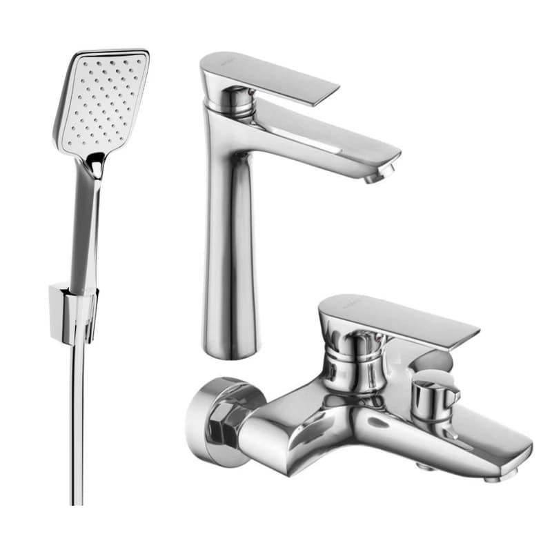 MEXEN/S - Axel R62 SET vaňová a umývadlová batéria, chróm 73813R62-00 1
