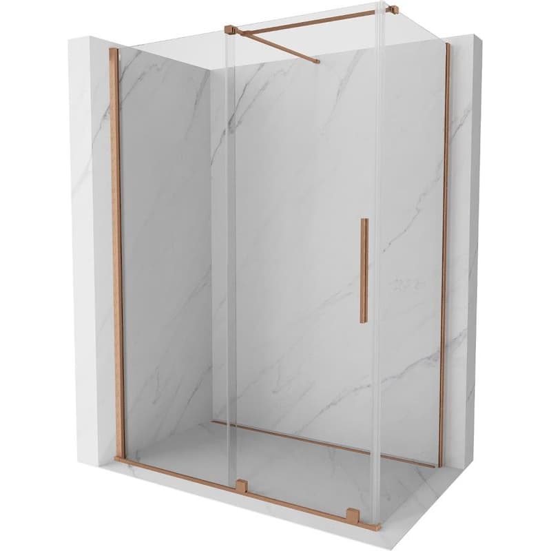 MEXEN/S - Velár sprchovací kút 150 x 85, transparent, kartáčovaná meď 871-150-085-01-65 1