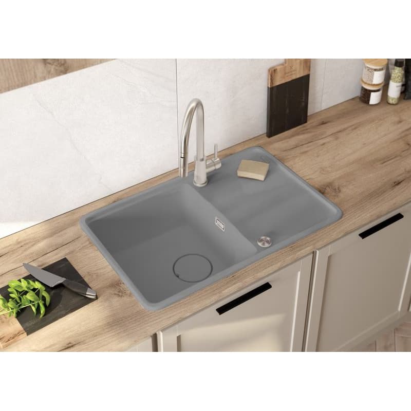 DEANTE DEANTE - Momi metallic grey Granitový drez, 1-bowl with drainer ZKM_S113 5