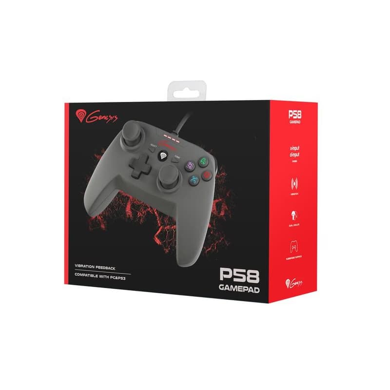 Drôtový gamepad Genesis P58, pre PS3/PC, vibrácie 5