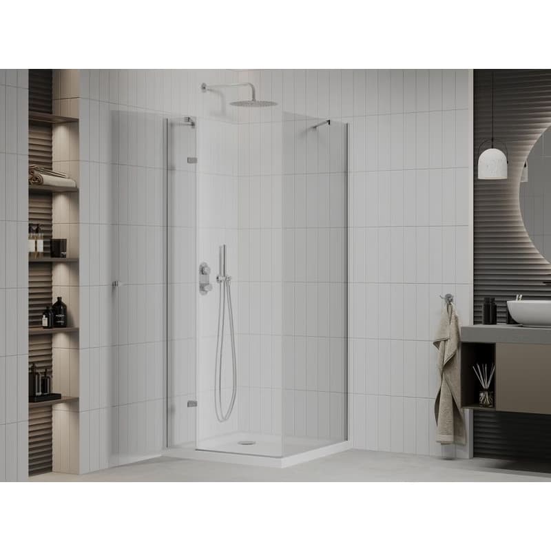 MEXEN/S - Roma sprchovací kút 70x70, kyvný, číre sklo, chróm + vanička 854-070-070-01-00-4010 3